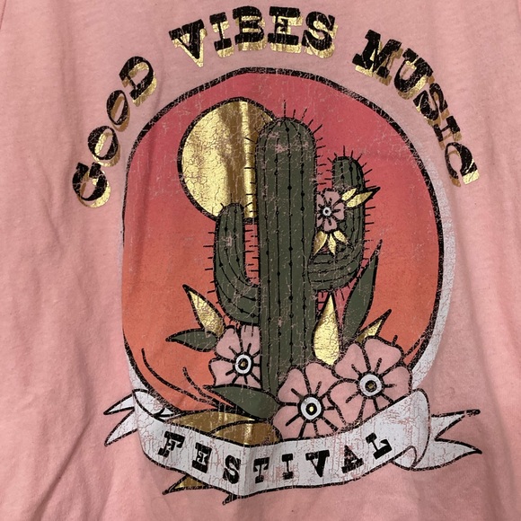 Arizona Jean Company • Good Vibes Music Festival Ringer Tee Pink Size Large - Picture 6 of 6